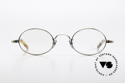 Lunor VA 100 Ovale Vintage Brille Antik Gold, Edelstahl Fassung mit Acetat-Bügeln; Antik Gold, Passend für Herren und Damen