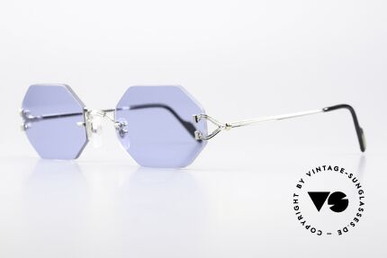 Cartier Rimless Octag Platinum Portofino Dekor, ein teures ORIGINAL; platin-plattiert; 20mm Brücke, Passend für Herren und Damen