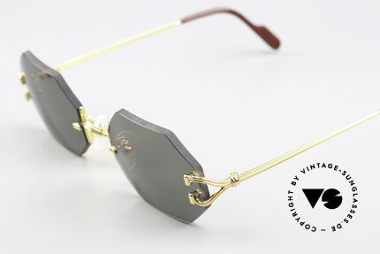 Cartier Rimless Octag Achteckige Sonnenbrille 90er, 2. hand, absolut neuwertiger Zustand mit orig. Etui, Passend für Herren und Damen