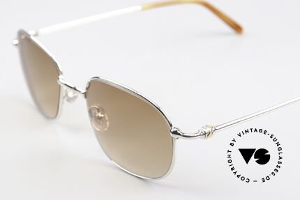 Cartier Vega 90er Luxus Platin Sonnenbrille, ungetragenes Modell + original Cartier Verpackung, Passend für Herren