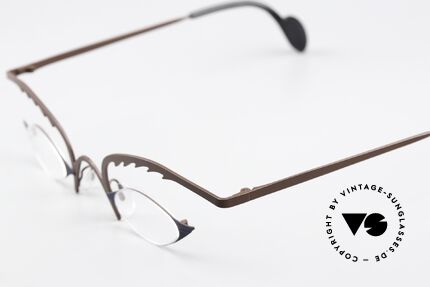 Theo Belgium Tibetan Verrückte Lesebrille Damen, interessante Farbe: schwarz & dunkelbraun matt, Passend für Damen