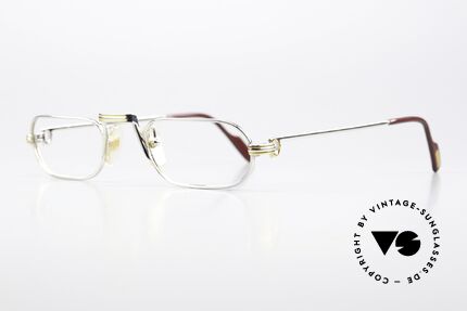 Cartier Demi Lune LC - M Platin Luxus Lesebrille 1987, dieses Modell mit Louis Cartier Dekor in Gr. 50-24, 140, Passend für Herren