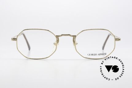 Giorgio Armani 151 Achteckige Vintage Brille 80er, achteckige 80er Fassung in herausragender Qualität, Passend für Herren und Damen