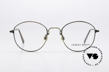 Giorgio Armani 174 Runde 80er Brille Panto Style, Modell 174, Gr. 48-20, col. 853 = antik gold / schwarz, Passend für Herren und Damen