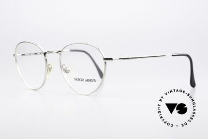 Giorgio Armani 165 Alte Brille Panto 80er 90er, silber-chrome Metallrahmen in Größe 50-20, 140mm, Passend für Herren und Damen