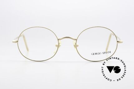 Giorgio Armani 134 Vintage Brille Zeitlos Rund, ovale Brillenform in dezent eleganter Kolorierung, Passend für Herren und Damen