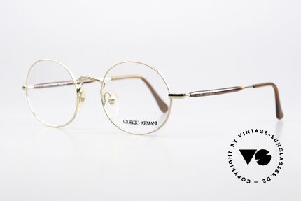 Giorgio Armani 172 Ovale No Retro Brille 90er, TOP-Qualität; zudem zeitlos in gold / dunkelbraun, Passend für Herren und Damen