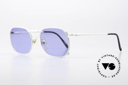 Jean Paul Gaultier 55-8175 Eckige 90er Brille Unisex, mit blauen Sonnengläsern (100% UV Protection), Passend für Herren und Damen