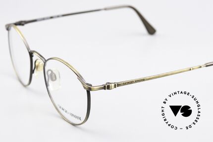 Giorgio Armani 132 Kleine Pantobrille 90er, SMALL Größe 47-19, 130mm mit antik-gold Legierung, Passend für Herren