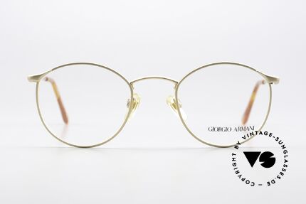 Giorgio Armani 132 90er Brille In Matt Gold, "klassischer" geht's nicht (weltbekannte Panto-Form), Passend für Herren