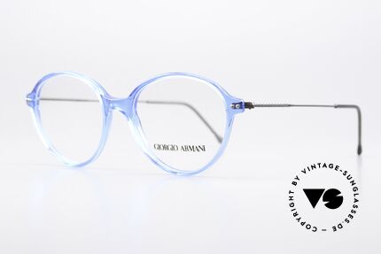 Giorgio Armani 374 90er Unisex Vintage Brille, Kunststoff-Front mit fein verzierten Draht-Bügeln, Passend für Herren und Damen