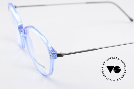 Giorgio Armani 374 90er Unisex Vintage Brille, interessante Farbkombination: blau und anthrazit, Passend für Herren und Damen