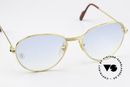 Cartier S Saphirs 0,94 ct - M Echte Saphir Sonnenbrille, mit original CARTIER Sonnengläsen: blau-Verlauf, Passend für Damen