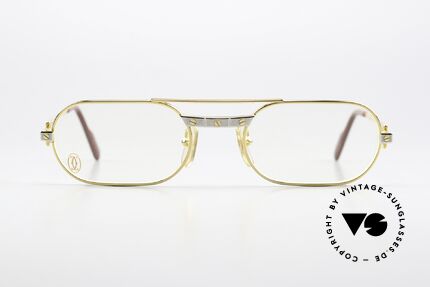 Cartier MUST Santos - S 80er Vintage Brille Unisex, hier mit SANTOS Dekor in SMALL Größe 53°20, 130, Passend für Herren und Damen