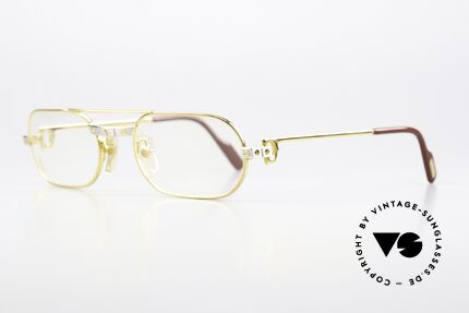 Cartier MUST Santos - S 80er Vintage Brille Unisex, getragen von Elton John (Video "I'm still standing"), Passend für Herren und Damen