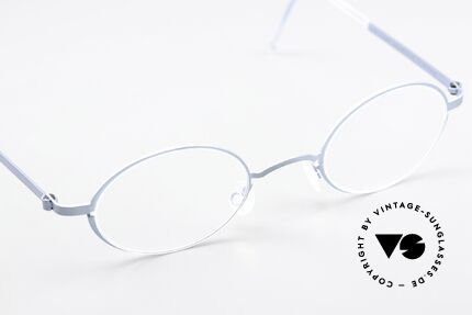 Lindberg 5000 Strip Titan 90er Rahmen Blau Metallic, extrem stabile Brille, flexibel & elastisch, und nur 9,9g, Passend für Herren und Damen