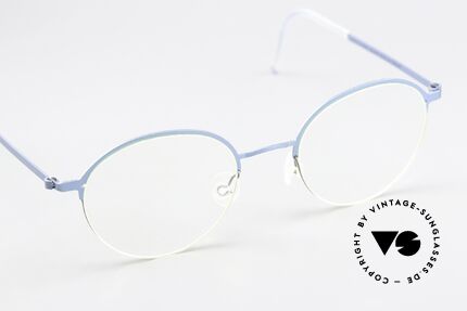 Lindberg 4010 Strip Titan 1990er Rahmen Blau Silber, extrem stabile Brille, flexibel & elastisch, und nur 13g, Passend für Herren und Damen