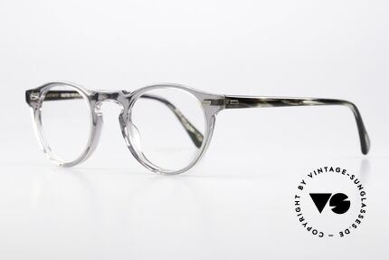 Oliver Peoples Gregory Peck Zeitlose Panto Brille 45mm, Gregory Peck Brille, Größe 45x23, grau-transparent, Passend für Herren