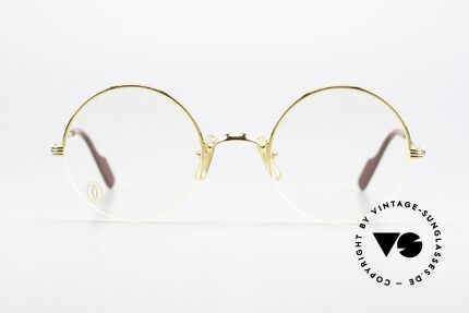 Cartier Mayfair - M Halb Rahmenlose Luxusbrille, runde Designer-Brillenfassung; M Größe 47°22, Passend für Herren und Damen