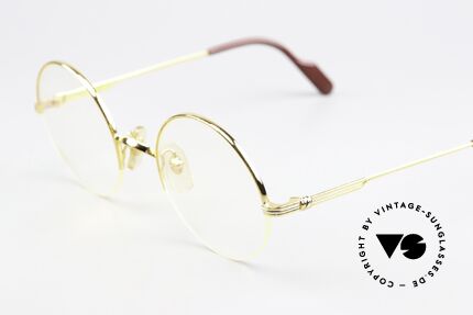 Cartier Mayfair - M Halb Rahmenlose Luxusbrille, semi-rimless, flexibler 22kt vergoldeter Rahmen, Passend für Herren und Damen