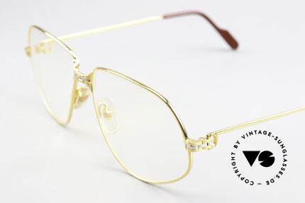 Cartier Panthere G.M. - XL 80er Brille 22kt Vergoldet, teure Luxus-Brillenfassung in X-Large Größe 63-16, 140, Passend für Herren