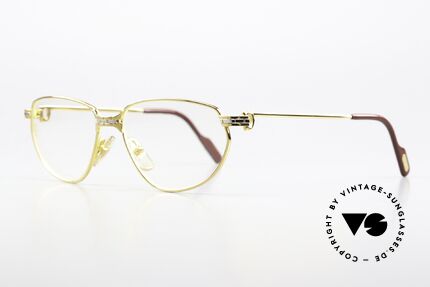 Cartier Panthere Windsor - S 90er Damenbrille Small Size, teure Luxus-Brille in SMALL (Damen)-Größe 55-15, 130, Passend für Damen