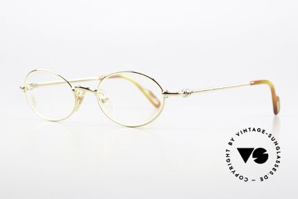 Cartier Filao - S Kleine Ovale 90er Brille 22kt, teure Luxus-Brille; Fassung ist 22kt VERGOLDET, Passend für Herren und Damen