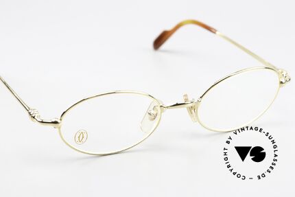 Cartier Filao - S Kleine Ovale 90er Brille 22kt, KEINE RETRO Cartier Brille; ein Original von 1999!, Passend für Herren und Damen