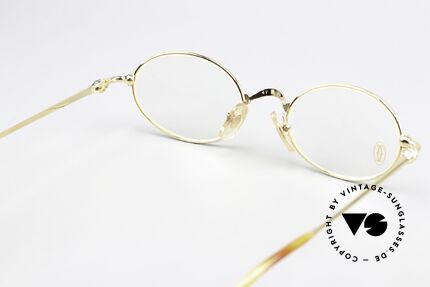 Cartier Filao - S Kleine Ovale 90er Brille 22kt, die Fassung ist beliebig verglasbar (auch Gleitsicht), Passend für Herren und Damen