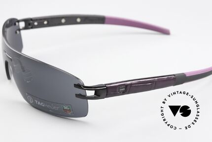 Tag Heuer L-Type 0452 Alligator-Leder Sonnenbrille, hypoallergische Elastomer (Formel 1 Innovation), Passend für Herren