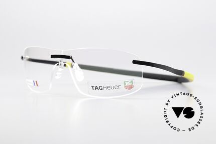 Tag Heuer 3533 Reflex Randlose Sport Luxusbrille, formbare "Racing" Bügel aus Elastomer-Gummi, Passend für Herren