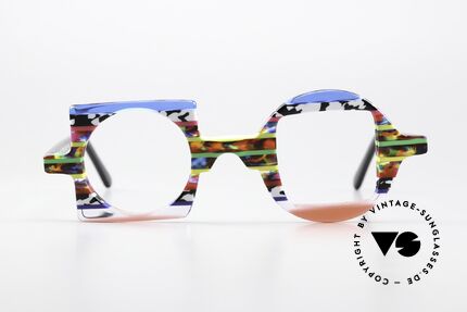 Wissing 2854 Verrückte Bunte Brille, eine tolle Kombination aus Kunst und Handwerk, Passend für Herren und Damen