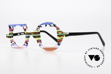 Wissing 2854 Verrückte Bunte Brille, mehrschichtiger Azetat-Rahmen, made in Germany, Passend für Herren und Damen