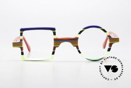 Wissing 2653 Bunte Brille Für Individualisten, eine tolle Kombination aus Kunst und Handwerk, Passend für Herren und Damen