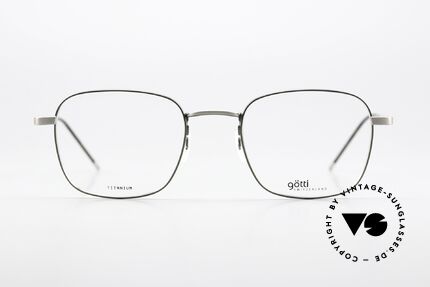 Götti Davis Eckige Brille Titanium Grün, sehr leichte Titanium-Brillenfassung, made in Japan, Passend für Herren und Damen