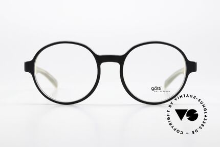 Götti Werry Runde Azetat Brille Schwarz, Azetat-Brille in zeitloser runder Form, Unisex Brille, Passend für Herren und Damen