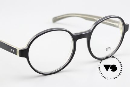 Götti Werry Runde Azetat Brille Schwarz, ungetragenes Designerstück von 2016, mit Hartetui, Passend für Herren und Damen