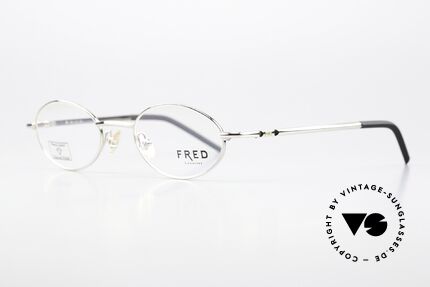 Fred Cut 001 Zeitlose Ovale Brille Unisex, kostbares, ungetragenes Original; PLATIN-plattiert!, Passend für Herren und Damen