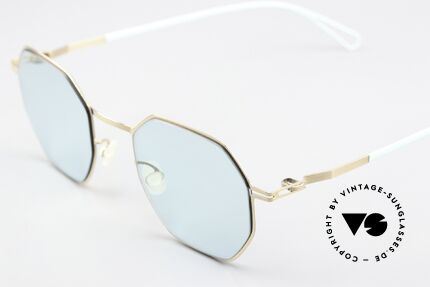 Mykita Walsh Bernhard Willhelm Design, col. 812 = vergoldet / türkis (Gläser ebenfalls türkis), Passend für Herren und Damen