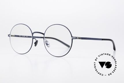 Mykita Quenby Runde Brille Dunkelblau, c.84 = dunkelblau (wirkt auf den ersten Blick schwarz), Passend für Herren und Damen