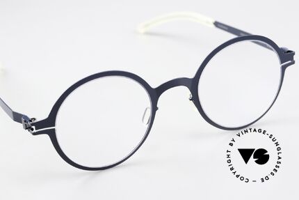 Mykita Thelonius Runde Brille In Dunkelblau, ungetragenes Modell mit originalem Etui von Mykita, Passend für Herren und Damen