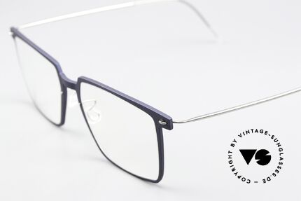 Lindberg 6577 NOW Eckige Designerbrille Unisex, Color D18 / T804: dunkelblaue Front & silberne Bügel, Passend für Herren und Damen