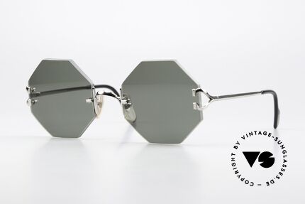 Cartier Rimless Octag Achteckige Sonnenbrille 90er Details