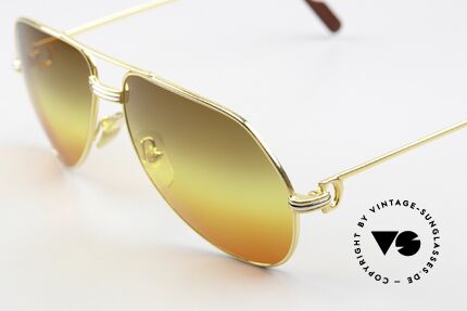 Cartier Vendome LC - M Kult Aviator Sonnenbrille, neue Sonnengläser mit 3fach Verlauf - "Wüstensonne", Passend für Herren und Damen