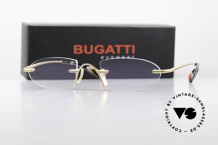 Bugatti 356 Odotype Sportliche Herrenbrille Randlos, sehr spezielle Glasform; RANDLOS eingefasst, Passend für Herren