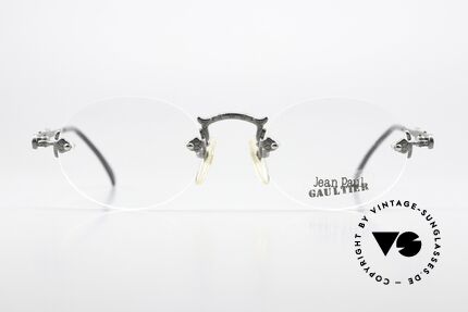 Jean Paul Gaultier 55-4172 Randlose Designerbrille 90er, schlichte Randlos-Brille; dennoch markant & originell, Passend für Herren und Damen