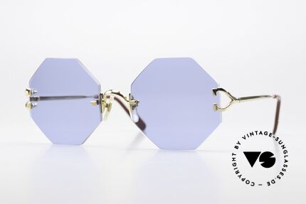 Cartier Rimless Octag Einzelstück Customized 90er, achteckige CARTIER Luxus-Sonnenbrille von 1999, Passend für Herren und Damen