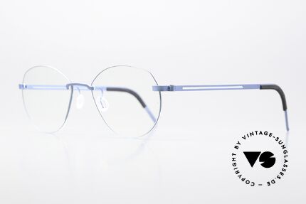 Lindberg 2379 Strip Titan Randlosbrille Feiner Rand, Modell 2379, 52mm, 135 in Farbe 20 = blau metallic, Passend für Herren und Damen