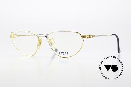 Fred Alize - S Frauen Seglerbrille 1990, Luxus-Brillenfassung von FRED, Paris aus den 90ern, Passend für Damen