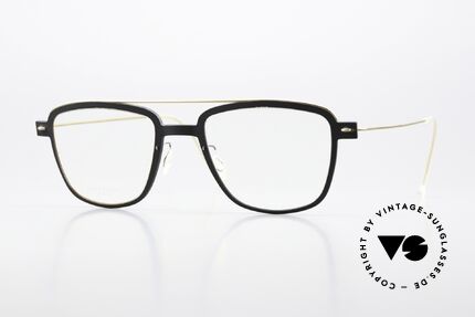 Lindberg 6546 NOW Mattschwarz Und Mattgold, Aviator Lindberg Brille aus der NOW bzw. N.O.W. Serie, Passend für Herren